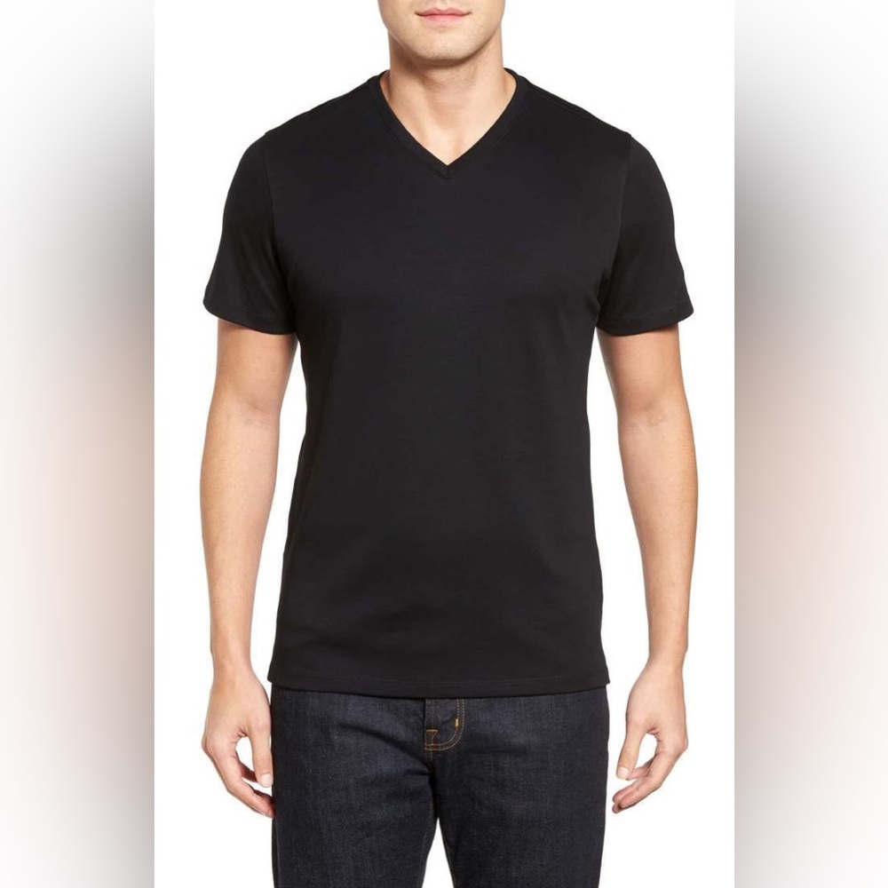 Robert Barakett 100% Pima Cotton V-neck T-Shirt in Black